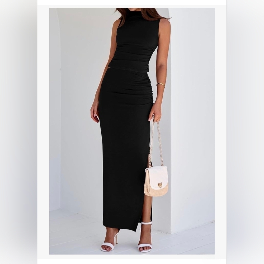 BTFBM Knit Top Split Maxi Skirt Set #1180 - Picture 14 of 14